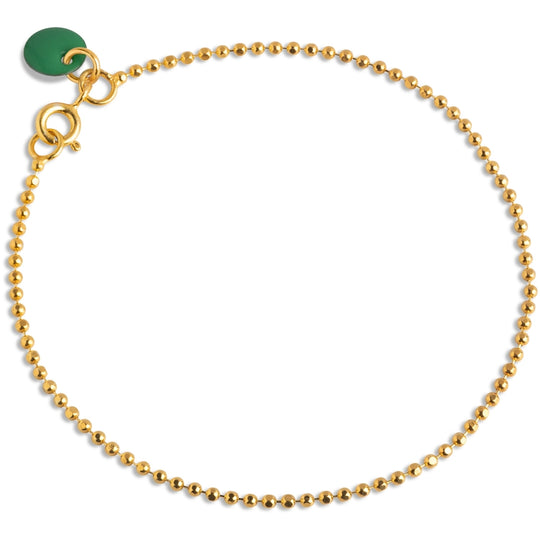Enamel Ball Chain Armbånd / Petrol green