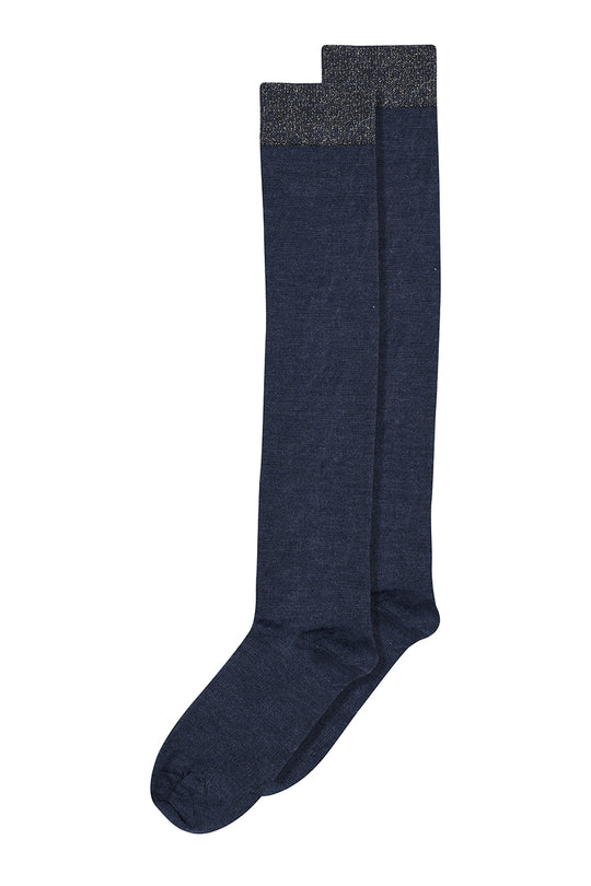 Mp Wool & Silk Knæstrømper #89510 / Deep navy #590