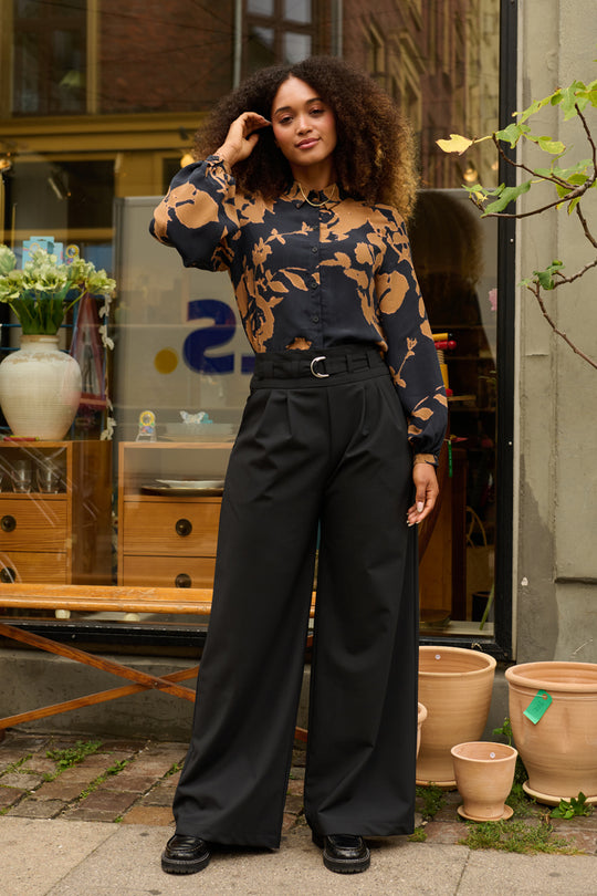 Froks Julie Bukser / Black texture wool