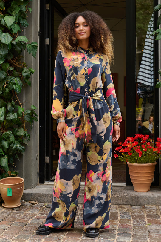 Froks Carla Sleeve Buksedragt / Splash of night flowers