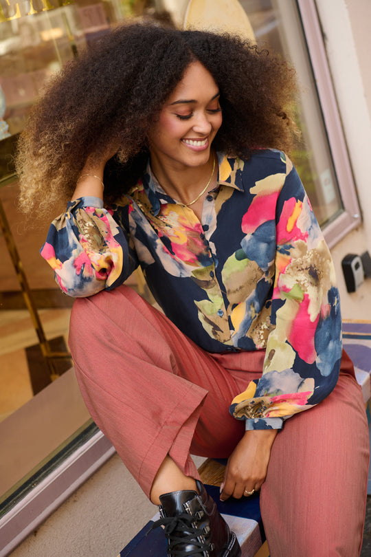 Froks Eline Skjorte / Splash of night flowers