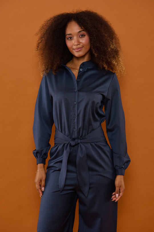 Froks Carla Sleeve Long Body Dragt / Midnight textures wool