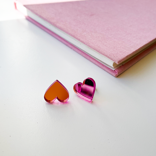 ByFossdal Tiny Hearts Øreringe / Pink