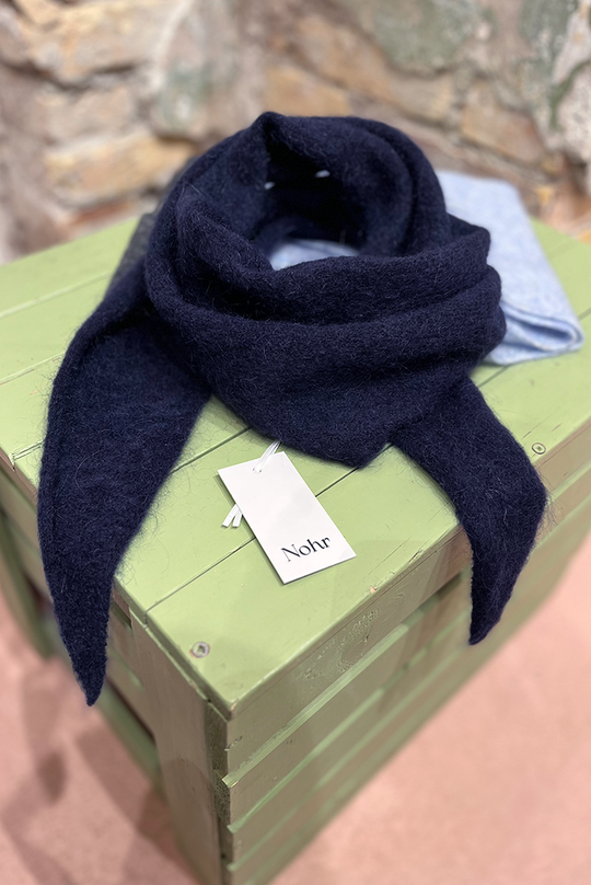 Nohr Mohair Triangel Tørklæde / Marine blå