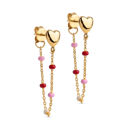 Enamel Lola Heart Øreringe / Rosie