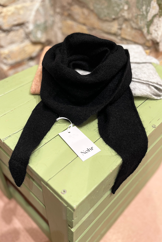 Nohr Mohair Triangel Tørklæde / Sort #1109