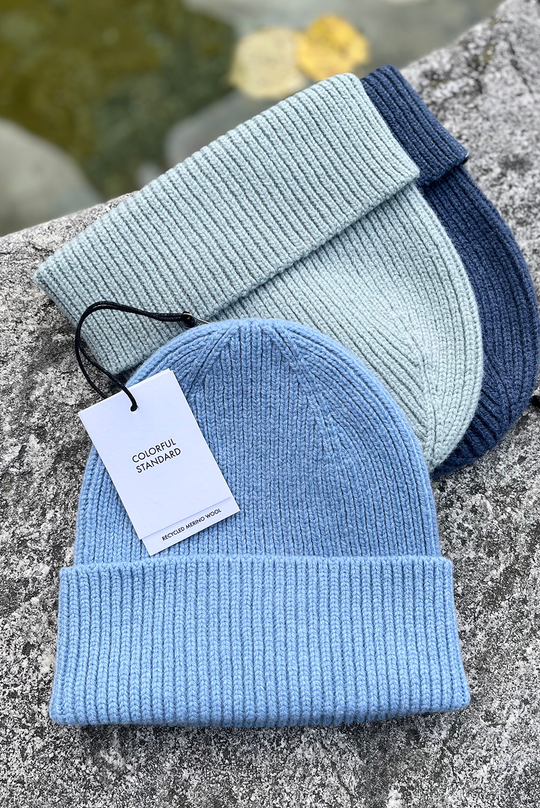 Colorful Standard Merino Wool Beanie / Seaside blue