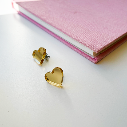 ByFossdal Tiny Hearts Øreringe / Golden