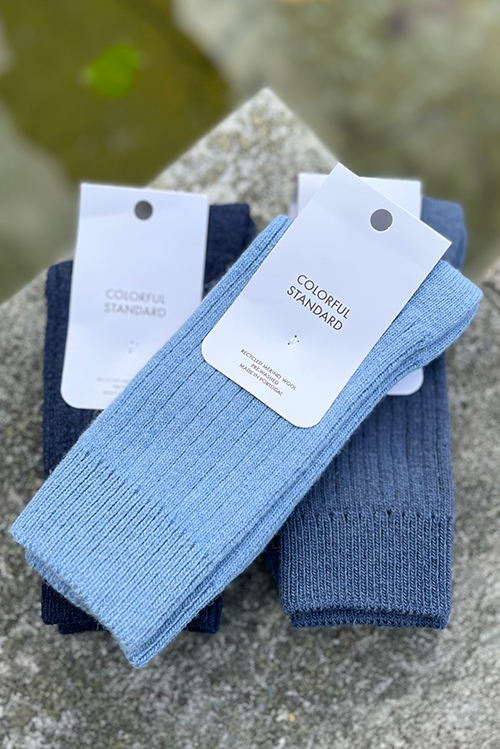 Colorful Standard Merino Wool Blend Strømper / Seaside blue