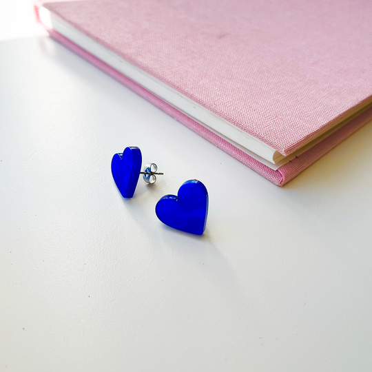 ByFossdal Tiny Hearts Øreringe / Blue sea