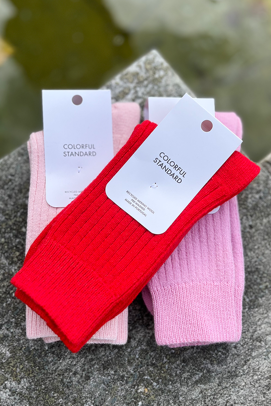 Colorful Standard Merino Wool Blend Strømper / Red tangerine