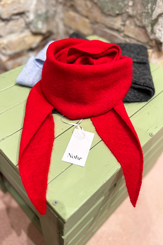 Nohr Mohair Triangel Tørklæde / Rød