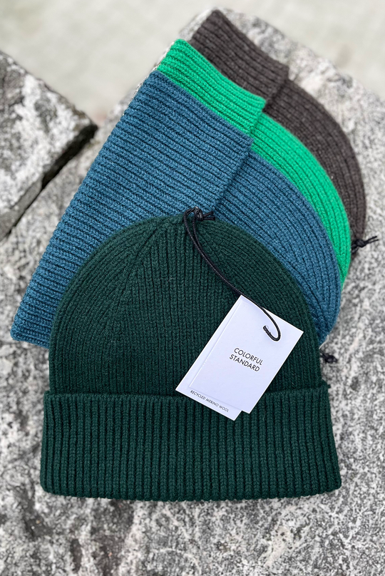 Colorful Standard Merino Wool Beanie / Emerald green