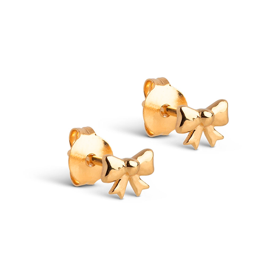 Enamel Baby Bow Ørestikker / Forgyldt