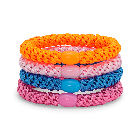 Sui Ava 4-pack Basic Essentials Hårelastikker / Sunny energy