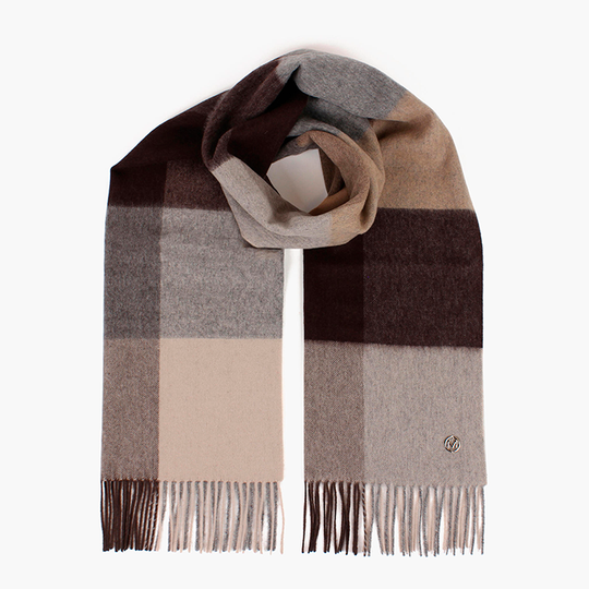 Montecristo Theresa Uld Tørklæde / Ternet brun #1819