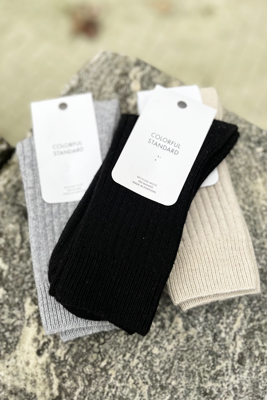 Colorful Standard Merino Wool Blend Strømper / Deep black