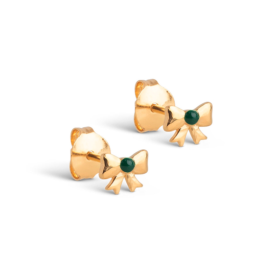 Enamel Baby Bow Ørestikker / Petroleum