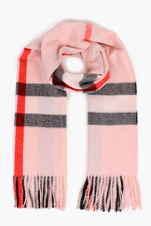 Manzini Classic Tørklæde / Ternet rosa #7051