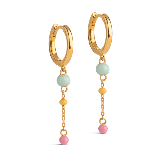 Enamel Lola Bold Hoops / Rainbow