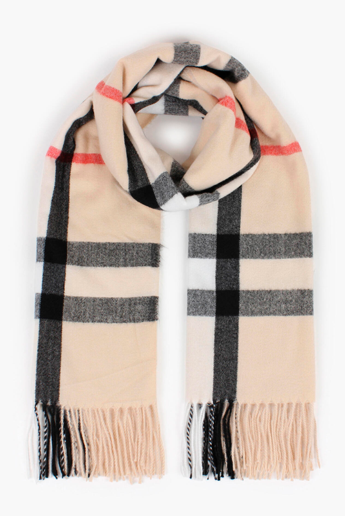 Manzini Classic Tørklæde / Ternet sand #7013