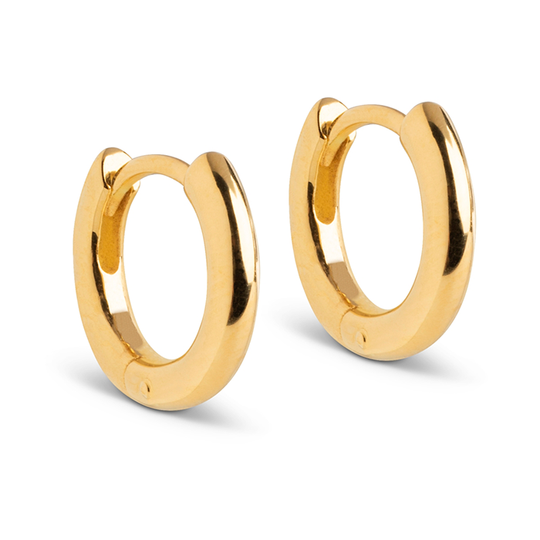 Enamel Chunky Classic Hoops (8mm) / Forgyldt