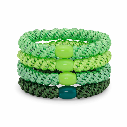 Sui Ava 4-pack Basic Essentials Hårelastikker / New Greens