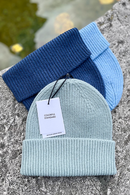 Colorful Standard Merino Wool Beanie / Steel blue