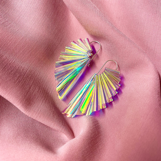 ByFossdal Waves Small Øreringe / Rainbow