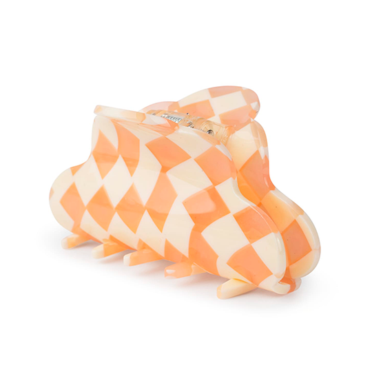 Sui Ava Lene Checkered Big Clip / Peach