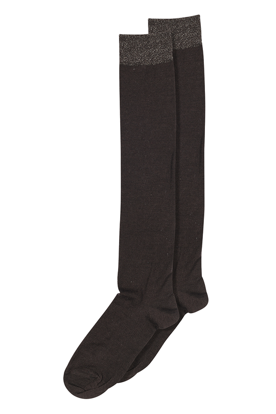 Mp Wool & Silk Knæstrømper #89510 / Dark Brown #541