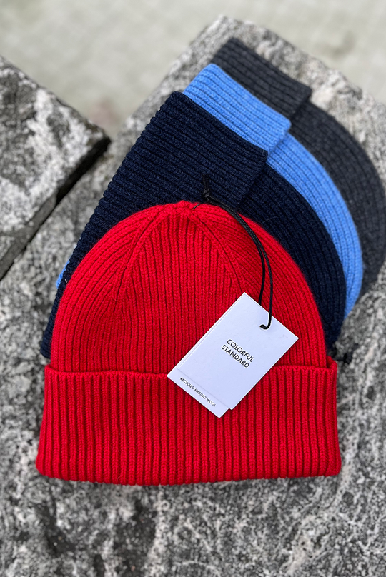 Colorful Standard Merino Wool Beanie / Scarlet red