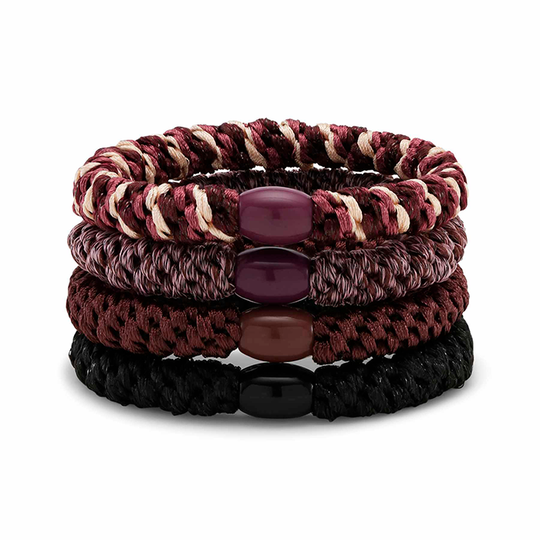 Sui Ava 4-pack Basic Essentials Hårelastikker / Chocolate fondant