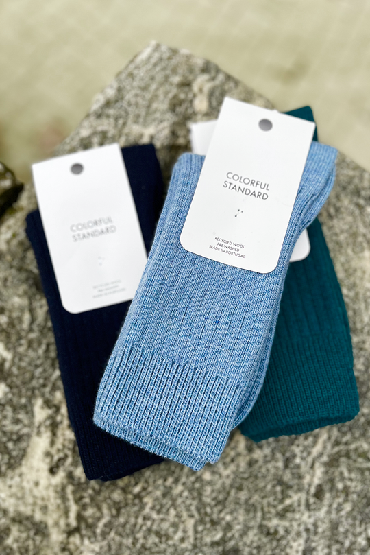 Colorful Standard Merino Wool Blend Strømper / Stone Blue