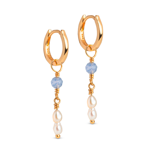 Enamel Liva Hoops / Blue Quartz