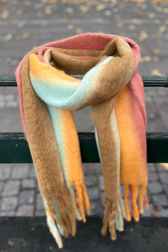 Manzini Fluffy Rainbow Tørklæde / Gul #8425