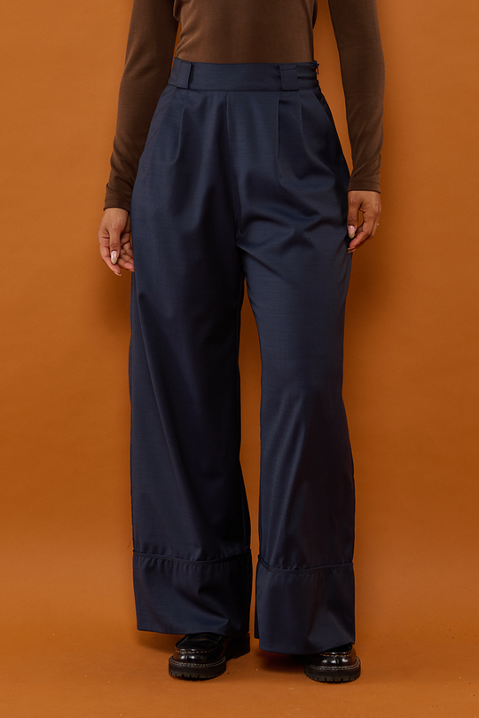 Second Arrival Flora Bukser / Dark blue wool