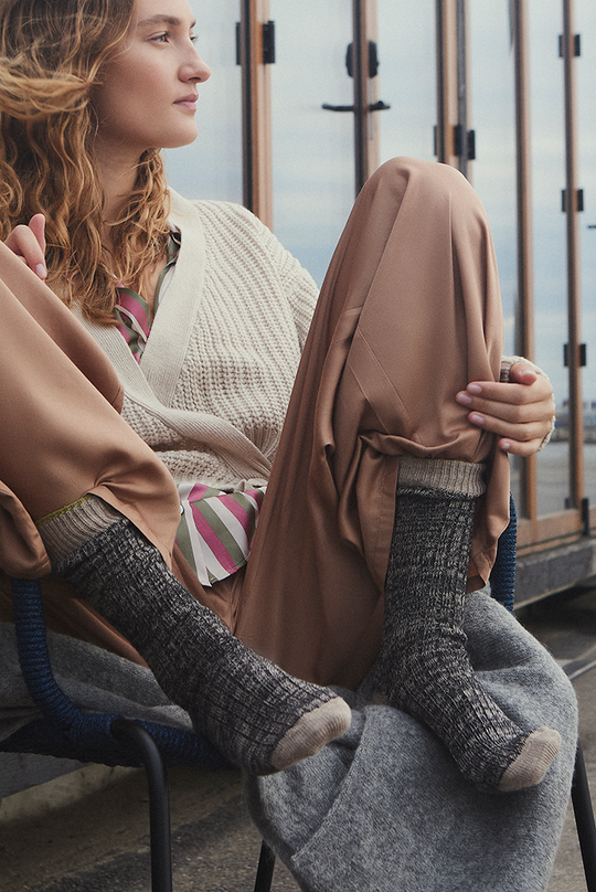 Mp Ulrika Strømper #59545 / Dark Grey Melange #484