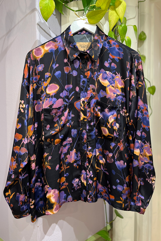 Second Arrival Kaya Long Skjorte / Purple night flora