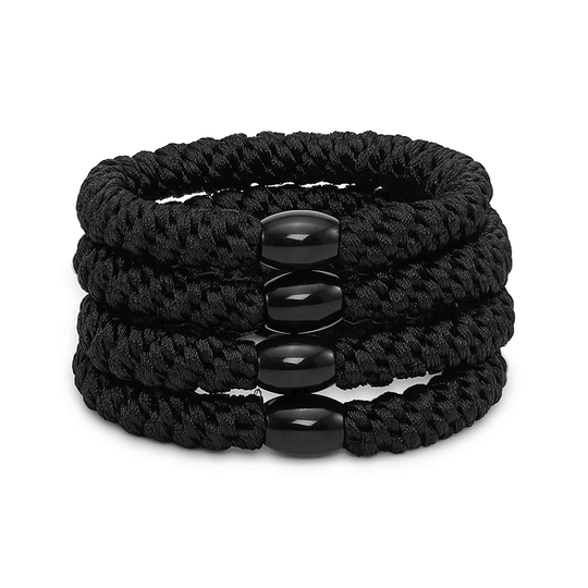 Sui Ava 4-pack Basic Essentials Hårelastikker / Black Beauty