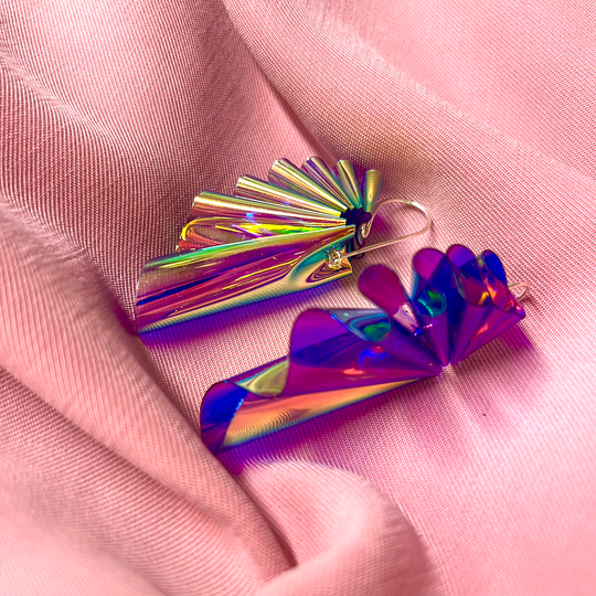 ByFossdal Waves Small Øreringe / Purple rainbow