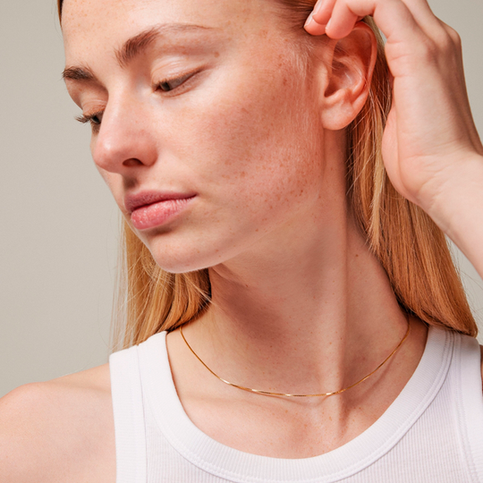 Enamel Box Halskæde / Forgyldt