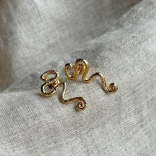 Studio Z. Mini Wave Ørestikker / Forgyldt