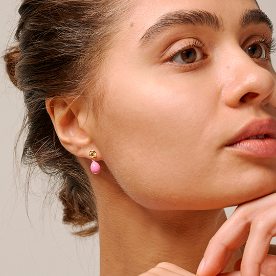 Enamel Poe Ørestikker / Pink