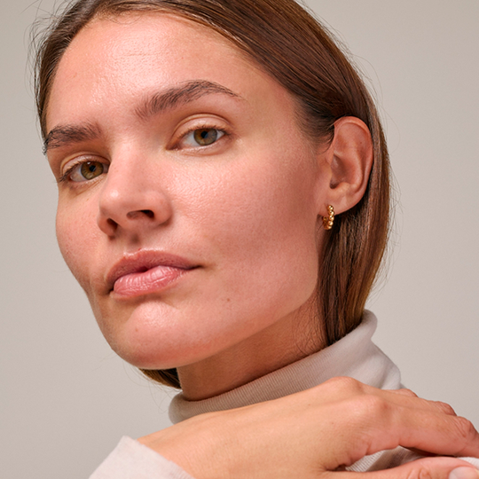 Enamel Ball Small Hoops (15mm) / Forgyldt