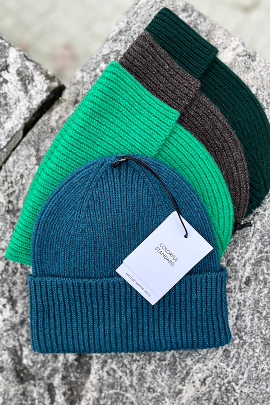 Colorful Standard Merino Wool Beanie / Ocean green