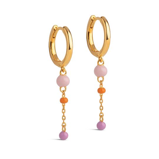 Enamel Lola Bold Hoops / Blush
