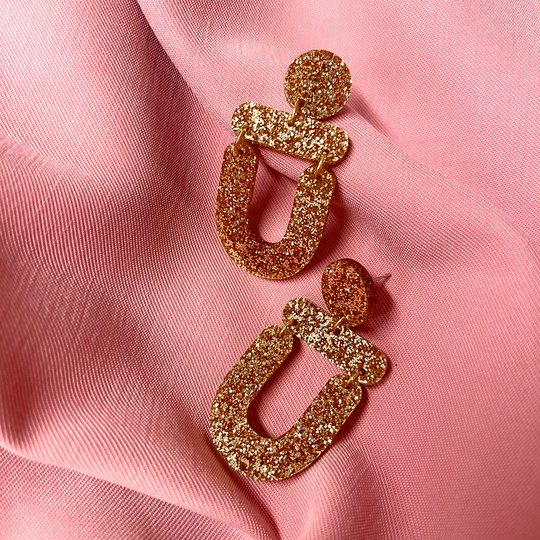 ByFossdal The Arch Øreringe / Golden glitter