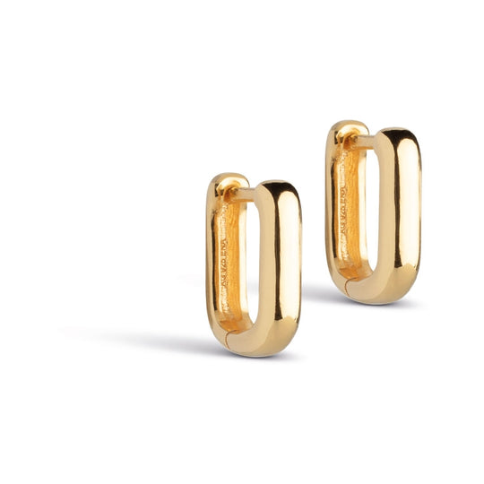 Enamel Square Hoops (12mm) / Forgyldt