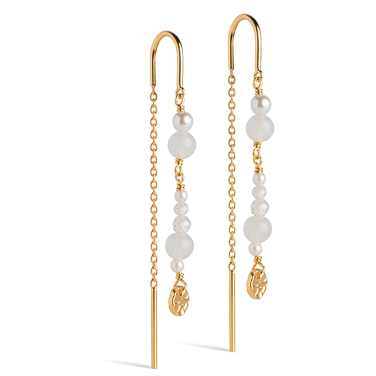 Enamel Sofia Øreringe / White & Pearls